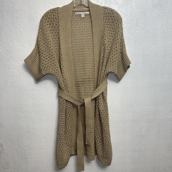 LC Lauren Conrad Sweaters - LC Lauren Conrad Womens Open knit Belted size XS CARDIGAN FAIRY LONG BEACH BOHO